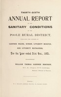 view [Report 1921] / Medical Officer of Health, Poole R.D.C.