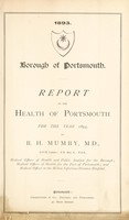 view [Report 1893] / Medical Officer of Health, Portsmouth Borough.