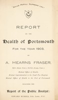 view [Report 1903] / Medical Officer of Health, Portsmouth Borough.