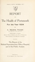 view [Report 1924] / Medical Officer of Health, Portsmouth Borough.