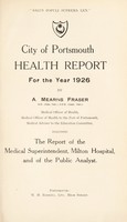 view [Report 1926] / Medical Officer of Health, Portsmouth Borough.