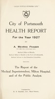 view [Report 1927] / Medical Officer of Health, Portsmouth Borough.