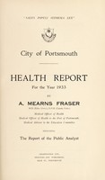 view [Report 1933] / Medical Officer of Health, Portsmouth Borough.