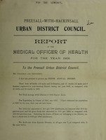 view [Report 1909] / Medical Officer of Health, Preesall-with-Hackinsall U.D.C.