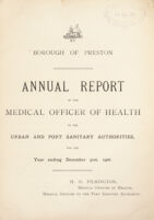 view [Report 1906] / Medical Officer of Health, Preston County Borough.