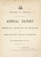 view [Report 1908] / Medical Officer of Health, Preston County Borough.