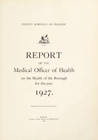 view [Report 1927] / Medical Officer of Health, Preston County Borough.