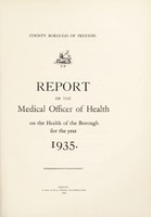 view [Report 1935] / Medical Officer of Health, Preston County Borough.