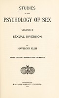 view Studies in the psychology of sex. Vol. II, Sexual inversion / by Havelock Ellis.