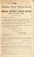 view [Report 1925] / Medical Officer of Health, Ramsbury R.D.C.