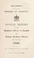 view [Report 1926] / Medical Officer of Health, Ramsgate Borough.