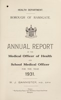 view [Report 1931] / Medical Officer of Health, Ramsgate Borough.