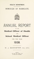 view [Report 1938] / Medical Officer of Health, Ramsgate Borough.