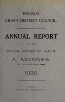 view [Report 1920] / Medical Officer of Health, Raunds U.D.C.