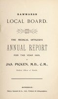 view [Report 1893] / Medical Officer of Health, Rawmarsh Local Board / U.D.C.