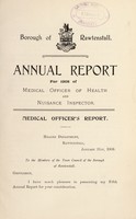 view [Report 1908] / Medical Officer of Health, Rawtenstall Borough.