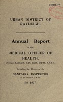 view [Report 1937] / Medical Officer of Health, Rayleigh U.D.C.