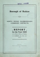 view [Report 1925] / Medical Officer of Health, Redcar Borough.