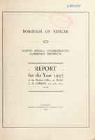 view [Report 1937] / Medical Officer of Health, Redcar Borough.