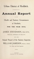 view [Report 1913] / Medical Officer of Health, Redditch U.D.C.