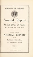 view [Report 1923] / Medical Officer of Health, Reigate Borough.