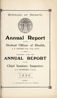 view [Report 1930] / Medical Officer of Health, Reigate Borough.