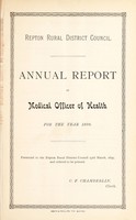 view [Report 1898] / Medical Officer of Health, Repton R.D.C.