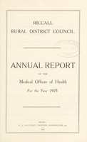 view [Report 1925] / Medical Officer of Health, Riccall R.D.C.