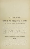 view [Report 1898] / Medical Officer of Health, Ripon City.