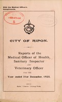 view [Report 1925] / Medical Officer of Health, Ripon City.