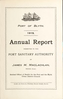 view [Report 1915] / Medical Officer of Health, River Blyth Port Health Authority.