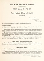 view [Report 1962] / Medical Officer of Health, River Blyth Port Health Authority.