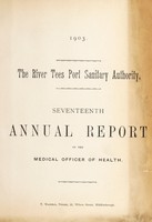 view [Report 1903] / Medical Officer of Health, River Tees Port Health Authority.