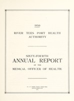 view [Report 1950] / Medical Officer of Health, River Tees Port Health Authority.