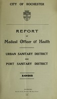 view [Report 1925] / Medical Officer of Health, Rochester City and Port.