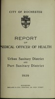 view [Report 1929] / Medical Officer of Health, Rochester City and Port.