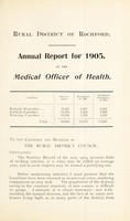 view [Report 1905] / Medical Officer of Health, Rochford R.D.C.