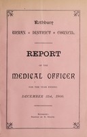 view [Report 1900] / Medical Officer of Health, Rothbury U.D.C.