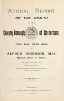 view [Report 1903] / Medical Officer of Health, Rotherham County Borough.