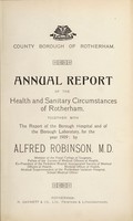 view [Report 1909] / Medical Officer of Health, Rotherham County Borough.