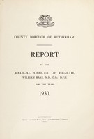 view [Report 1930] / Medical Officer of Health, Rotherham County Borough.