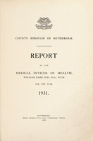 view [Report 1931] / Medical Officer of Health, Rotherham County Borough.