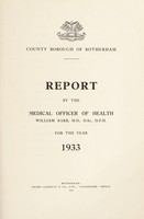 view [Report 1933] / Medical Officer of Health, Rotherham County Borough.