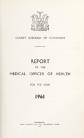 view [Report 1961] / Medical Officer of Health, Rotherham County Borough.