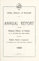 view [Report 1965] / Medical Officer of Health, Rothwell (Yorkshire) U.D.C.