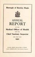 view [Report 1952] / Medical Officer of Health, Rowley Regis Borough.