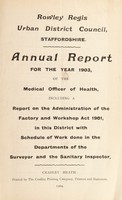 view [Report 1903] / Medical Officer of Health, Rowley Regis Local Board / U.D.C.