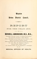 view [Report 1903] / Medical Officer of Health, Royston (Hertfordshire) U.D.C.