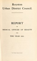 view [Report 1921] / Medical Officer of Health, Royston (Hertfordshire) U.D.C.