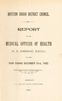 view [Report 1902] / Medical Officer of Health, Royston (Yorkshire) U.D.C.